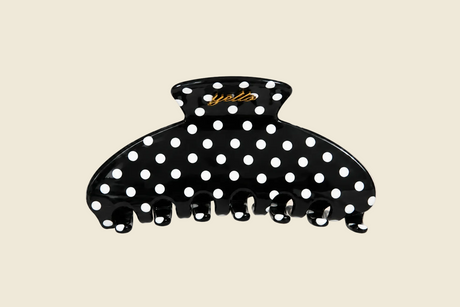 front of polka dot domino hair clip by yello 
