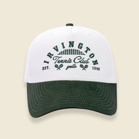 front of tennis hat by yello salon